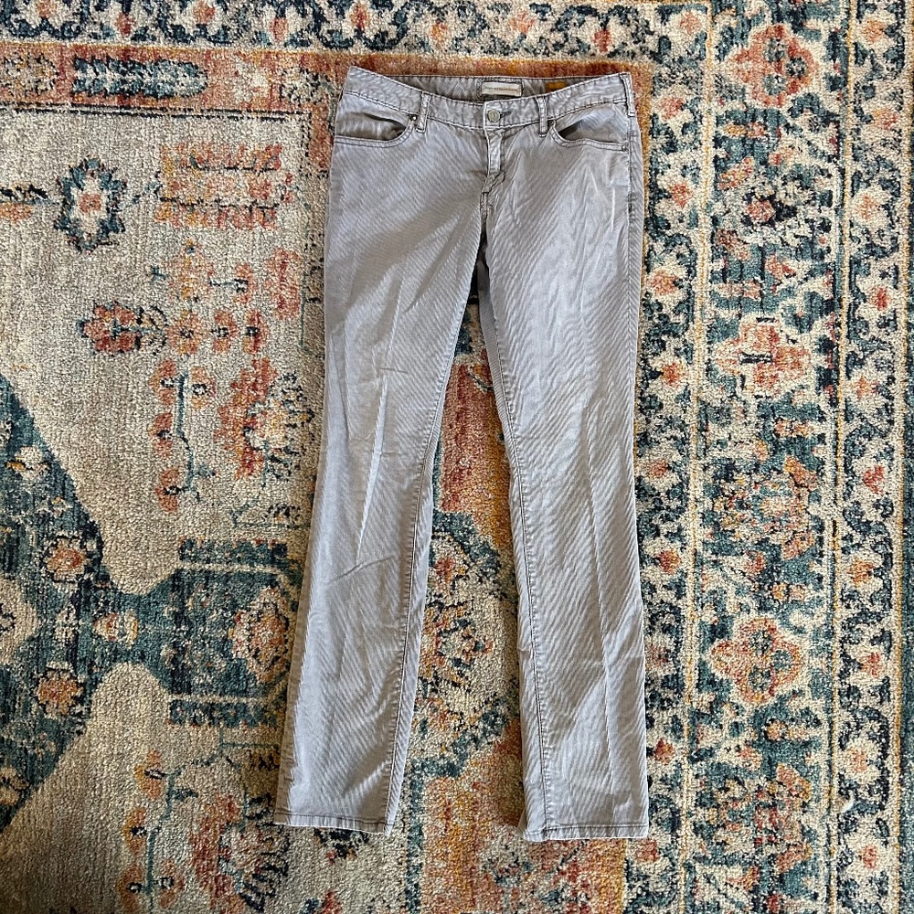 Anthropologie Pilcro and the Letterpress Slim Corduroy Jeans in Grey Size 28